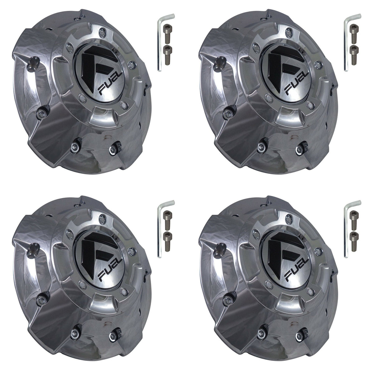 Fuel Offroad Wheels Chrome Custom Wheel Center Caps # 1003-81 (4 CAPS)