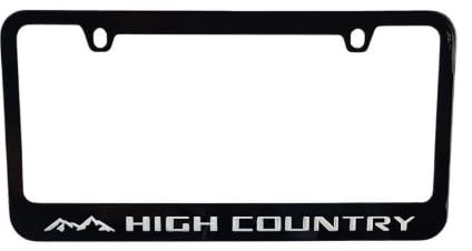 Stainless Steel High Country License Plate Frame for Suburban Silverado Black (1)