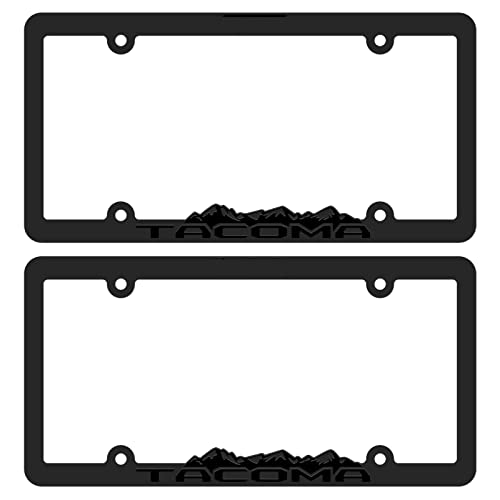 2PCS License Plate Frame Holder ForTacoma Mountain Offroad Plastic All Black