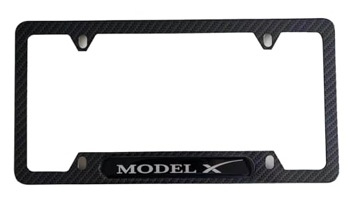 QAMNVCRTY Carbon Fiber License Plate Frame Cover Holder for Model X Truck Car Accessories SpaceX Stainless Steel 1PC, CPK22PW