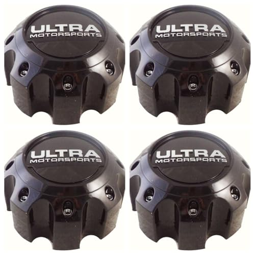 4PCS Glossy Black Wheel Center Hub Cap Ultra Motorsports Wheel with 2" Spacer 89-9779 89-9780 C812207