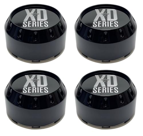 4Pcs Whee Center Cap XD Series Chrome Snap in Wheel Center Cap 464K131-2 Black