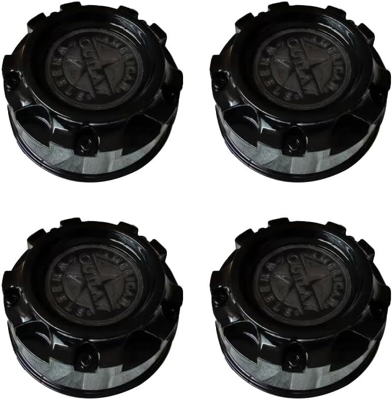 4PCS Gloss Black Wheel Rim Hub Cover Center Cap American Outlaw 893 CAP1016 80846