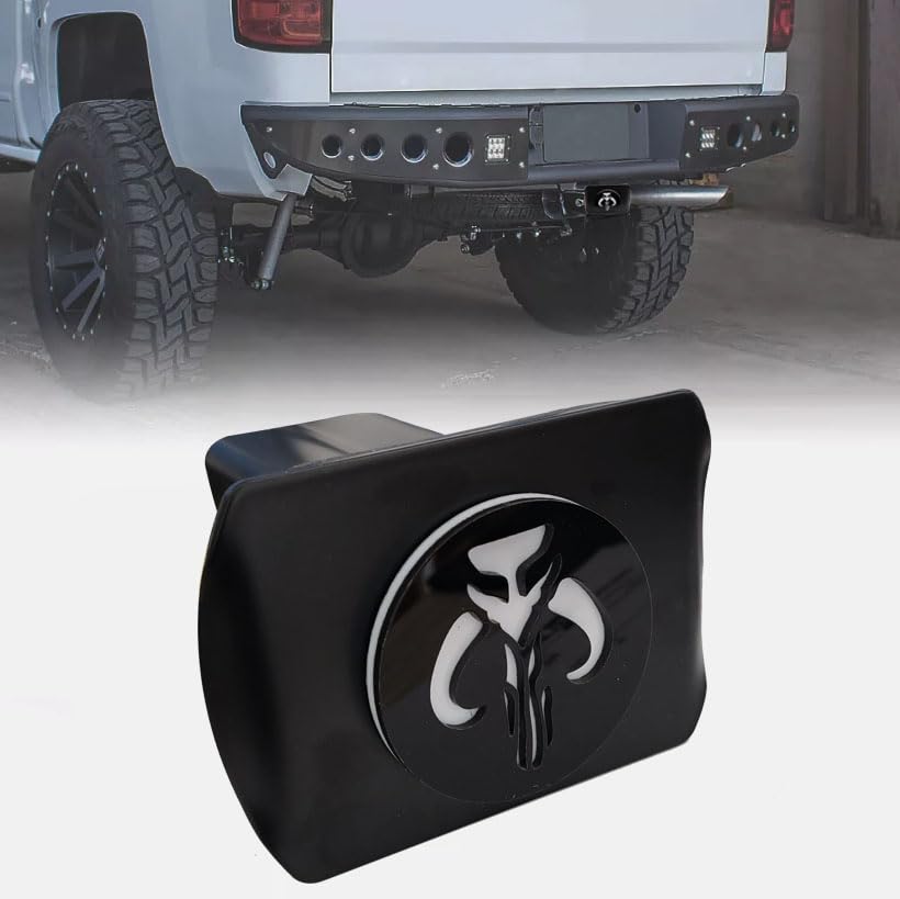 Metal Mythosaur Skull Trailer Hitch Cover Trailer Hitch Cover for 2'' Towing Rear Receiver Plug Cover SUV Pickup Trucks White