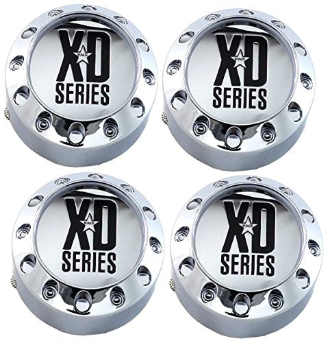4x KMC XD Series Chrome Wheel Center Hub Caps 3-7/8"OD Snap-In for 6x135 5x5 5x127 XD779 Badlands XD795 Hoss