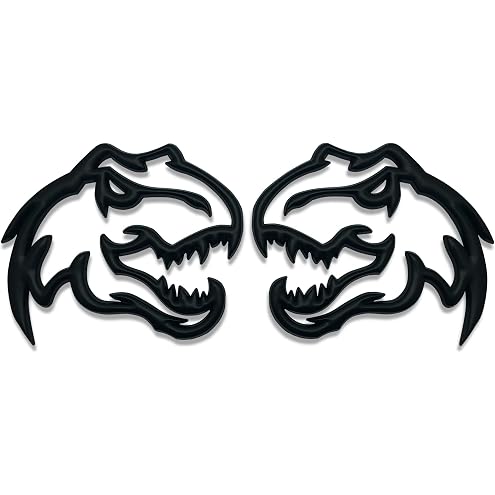 Set of 2 Custom Super Dinosaur Head Side Tailgate TRX Hell T-Rex Emblem Badges f