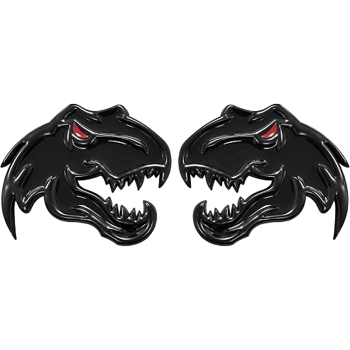 Set of 2 Custom Super Dinosaur Head Side Tailgate TRX Hell T-Rex Emblem Badges f