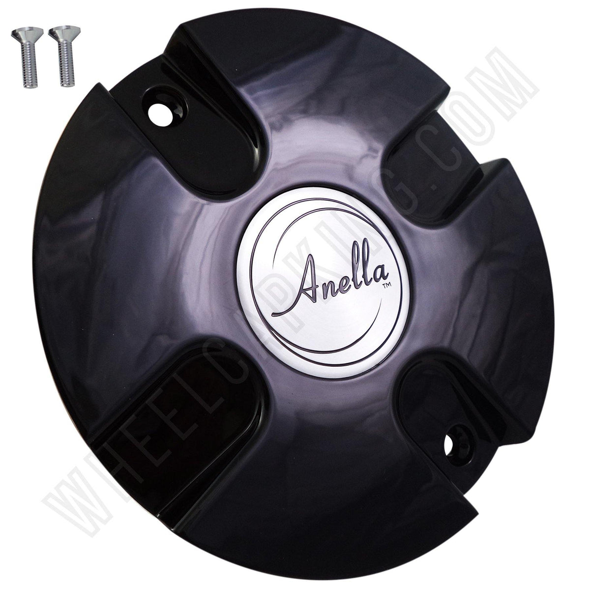 Anella Wheels Gloss Black Custom Wheel Center Caps # C172 (4 CAPS)