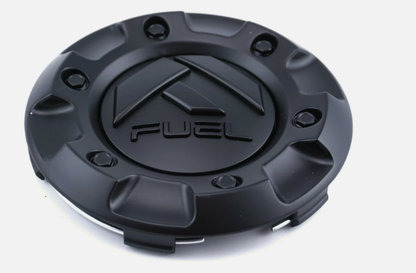Front view of Fuel 1001-58 matte black wheel center cap