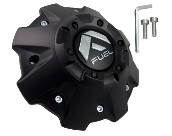 Front view of Fuel 1001-63M matte black wheel center cap
