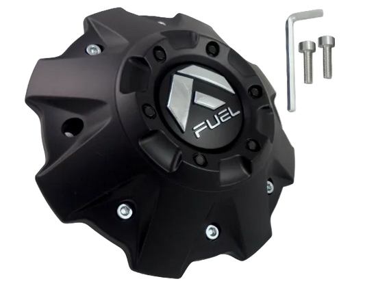 Front view of Fuel 1001-63M matte black wheel center cap