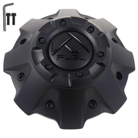 Fuel Offroad Wheel Center Cap 1001-63MBGB Flat Black / Gloss Logo 5+6 Lug (4 CAPS)