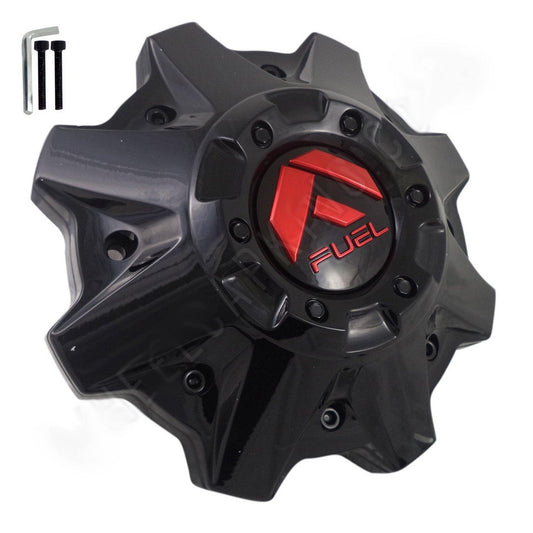 Fuel Offroad Wheel Gloss Black/Red Logo Wheel Center Cap 8 Lug # 1002-53GBQ / M-698 (1 CAP) NEW