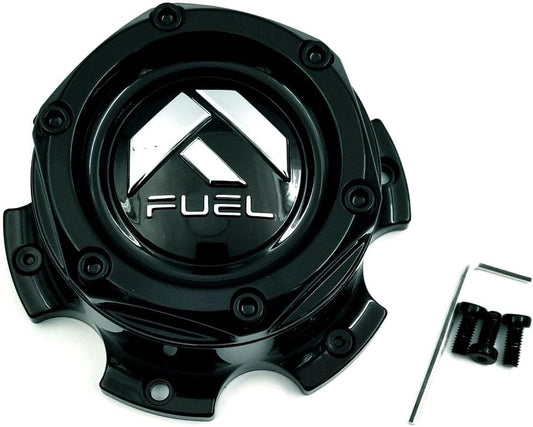 Fuel Off-Road 2 PIECE Gloss Black CAP(6X135 LRGBORE)BLK RIVETS - 1004-37GB Wheel Center Cap (1Pc)