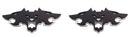 3D Cyber Beast Decor Emblem Badge Side Trunk 3-Headed Cyber Truck Cerberus 4x2 inch White/Black (Set of 2)