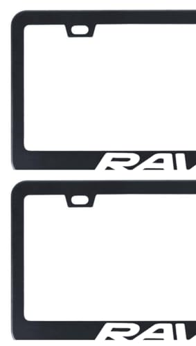 2PCS License Plate Frames for Rav-4 Stainless Steel, Universal Car Accessories Black Rav-4