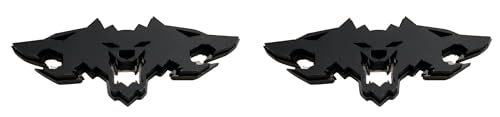 3D Cyber Beast Decor Emblem Badge Side Trunk 3-Headed Cyber Truck Cerberus 4x2 inch Black (Set of 2)