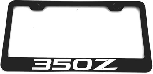 1pc Car 350Z License Plate Frame Cover Holder Porotector Black Stainless Steel