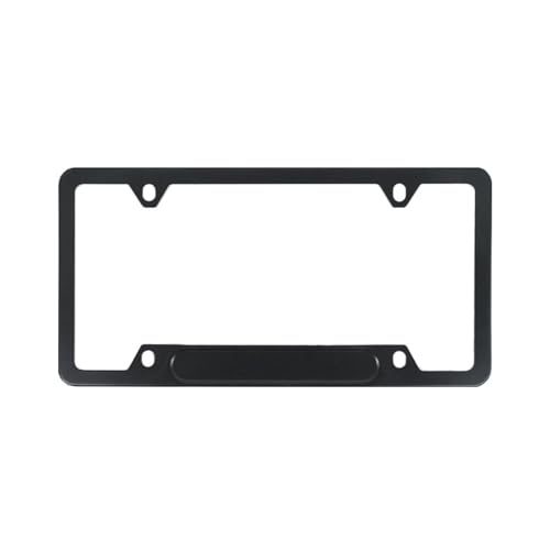 QIOIDIDIE 3D Sport Emblem Stainless Steel License Plate Frames Cover Holder with Screws Caps Black