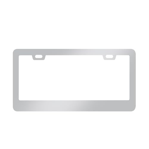 QIOIDIDIE 3D Sport Emblem Stainless Steel License Plate Frames Cover Holder with Screws Caps Chrome