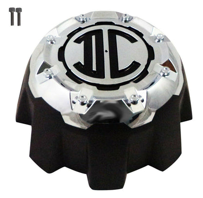 2 Crave Wheels Chrome / Black Custom Wheel Center Cap 8-LUG (1 CAP) W/Screws