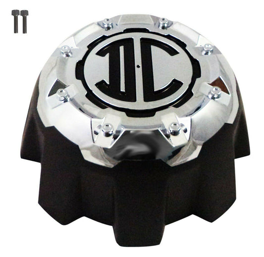 2 Crave Wheels Chrome / Black Custom Wheel Center Cap 8-LUG (1 CAP) W/Screws