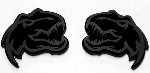 Set of 2 Custom Super Dinosaur Head Side Tailgate TRX Hell T-Rex Emblem Badges f