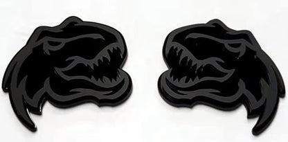 Set of 2 Custom Super Dinosaur Head Side Tailgate TRX Hell T-Rex Emblem Badges f