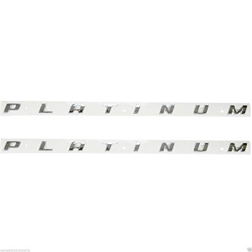 Armertek F-PS F150, F250, F350 Platinum Letters Bed Side Emblem Badges for Ford Head Hood (2)
