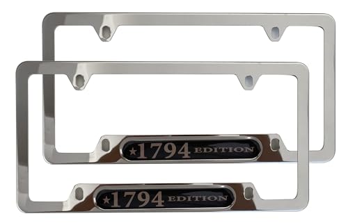 Silver License Plate Frame Cover Holder 1794 Edition for Tundra Truck Car Accessories Stainless Steel 2Pcs