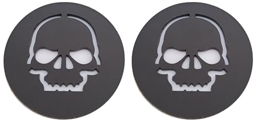 Skull Badge Emblem, Custom 3D Exterior Automotive Accessories, Universal for Jeep Chevy Ram Toyota GMC 2.3'' (Set of 2)
