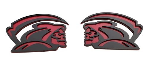 3D Car Decor Grim Reaper Death Emblem Badge Black/Red, 4x2.7 inch Red/Black, 2PCS