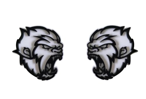 WSHFJDVCM Automotive Exterior Emblems, White and Black Tiger Design,Set of 2, SXGF421
