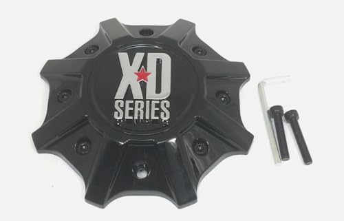 Wheel Center Cap, Fits XD Series Gloss Black Hub Cap 5/6/8 Lug XD825 XD202 Screws, Model M-1015