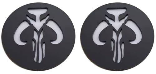 Custom Emblem Badge Mandalorian Accessories, Universal Fit for Jeep Chevy Toyota Ford Car, Truck, SUV 2.3inch (Set of 2)