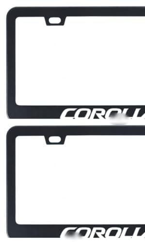 2PCS License Plate Frame for Corolla Stainless Steel, Universal Car Accessories Black Corolla-S