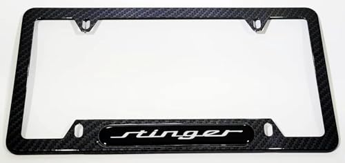 Carbon Fiber Sport License Plate Frame Cover Holder Protector for Stinger, Stainless Steel