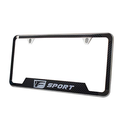 Lolosale Carbon Fiber Vinyl Decal Stainless Steel Metal F Sport Sport License Plate Frame Cover Holder for Lexus F-Sport (1)