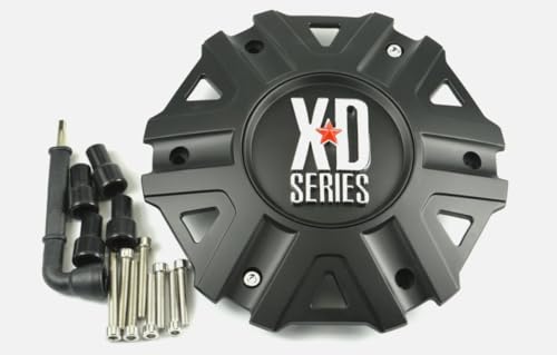Wheel Center Cap, Fits KMC XD Series XD822 Monster II Hub Cap M-959SB, Bolt-on with Screws, M-959-1, 1 Piece