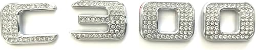 C300 Trunk Side Badge Silver Bling Letter Emblem Crystal for Mercedes Benz Ice O