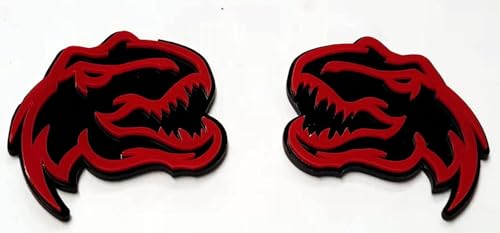 Set of 2 Custom Super Dinosaur Head Side Tailgate TRX Hell T-Rex Emblem Badges f