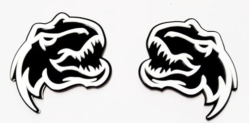 Set of 2 Custom Super Dinosaur Head Side Tailgate TRX Hell T-Rex Emblem Badges f