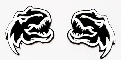 Set of 2 Custom Super Dinosaur Head Side Tailgate TRX Hell T-Rex Emblem Badges f