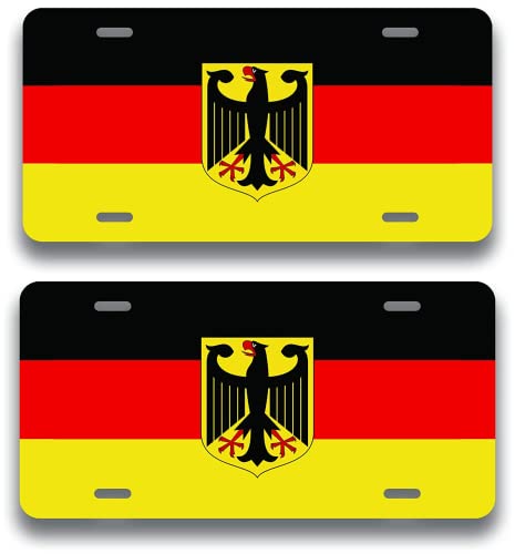 2PCS Germany Eagle Flag License Plate Tag Cover Mount, Automotive