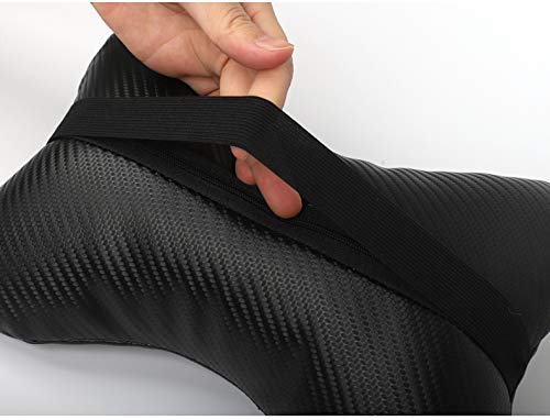 2Pcs Leather Carbon Fiber Leather Sport Car Seat Scat Pack Bee Neck Rest Pillow 