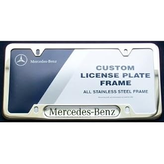 Stainless Steel License Plate Tag for Car (Black for MercedesBenz)