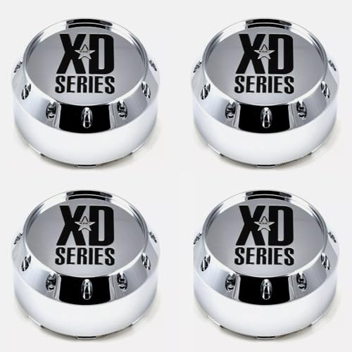 4Pcs Whee Center Cap XD Series Chrome Snap in Wheel Center Cap 464K131-2 Silver