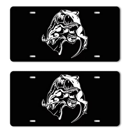2PCS T-Rex Eating Raptor License Plate Tag Cover Mount for TRX Enthusiast, Automotive