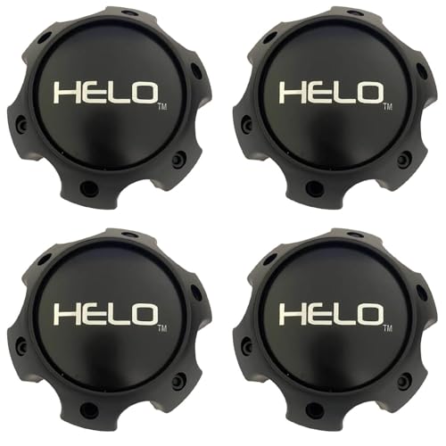 4Pc Wheel Center Cap S057L140 Helo 1079L140HE1SB Hub Cap 6 Lug Hub Cap Matte Black