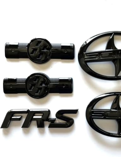 Set Black Out Car Emblem Exterior Front Rear Side Badges for GT86 Scion FR-S 2012-2016 SC-S5GB (Glossy Black)
